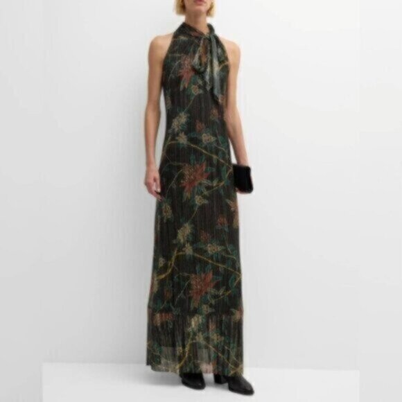 NWT Johnny Was Evelina Metallic Floral-Print Maxi Dress - Picture 1 of 13